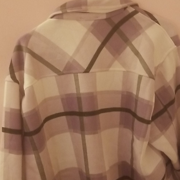 Purple Checked Pocket Front Shacket - Picture 3 of 3